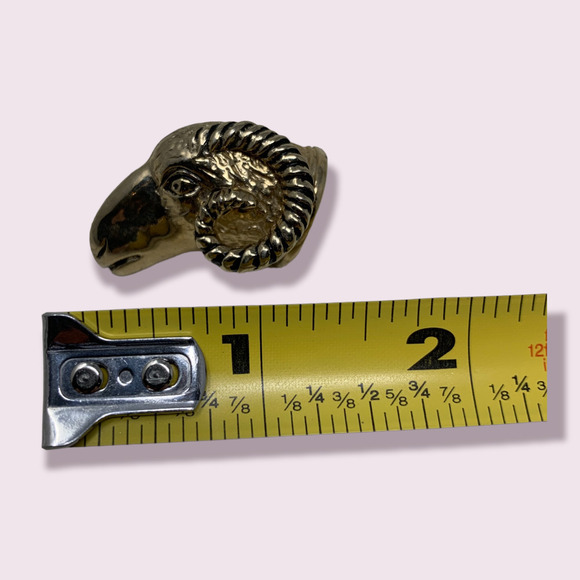 Vintage SWANK Ram's Head Figural Cuff Links Gold Tone 1960's - Picture 6 of 6